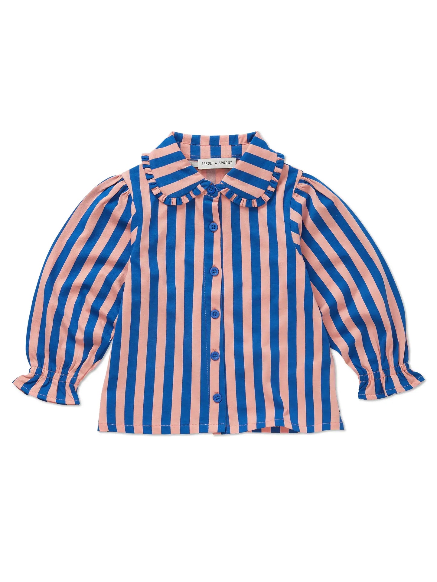 Sproet & Sprout | gestreepte blouse met ruches - blauw