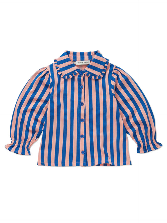 Sproet & Sprout | gestreepte blouse met ruches - blauw