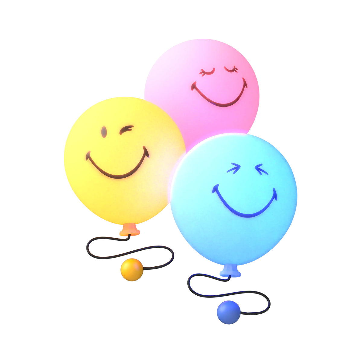 MOB | Bubbly Light Smiley World Roze - smiley lamp