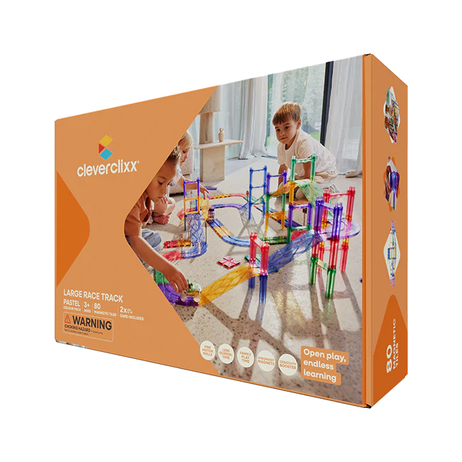 Cleverclixx | Race Track Pastel Pack 80 Stuks – Magnetische Racebaan