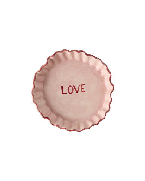 RICE | keramieken golvende schaal LOVE roze
