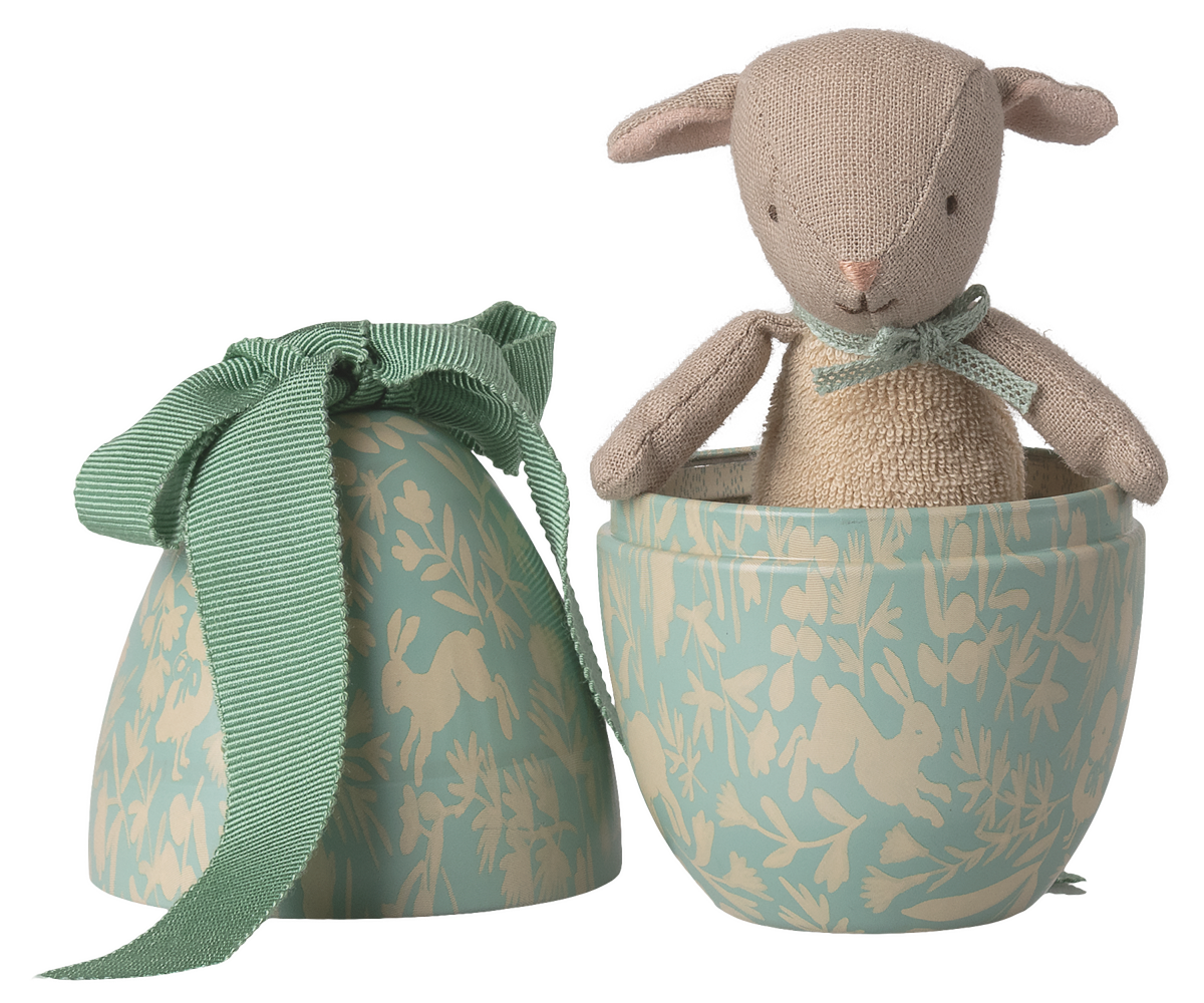 Maileg | Easter egg with micro lamb, Small - Dusty Mint | 18-6202-01
