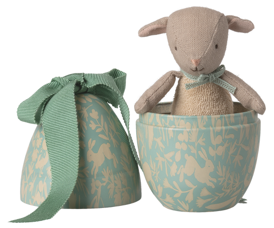 Maileg | Easter egg with micro lamb, Small - Dusty Mint | 18-6202-01