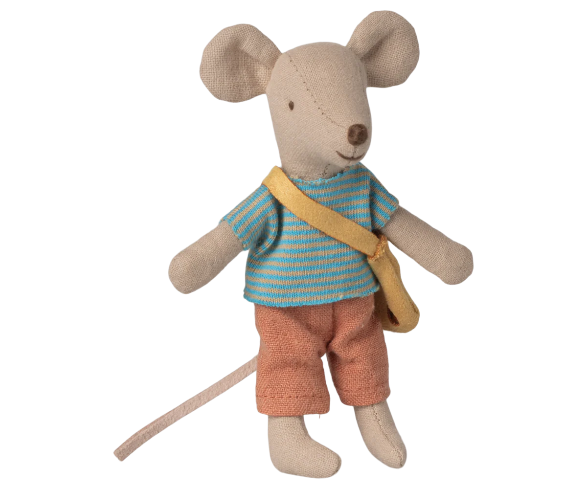Maileg | Little Brother Mouse met Tasje | 11 cm