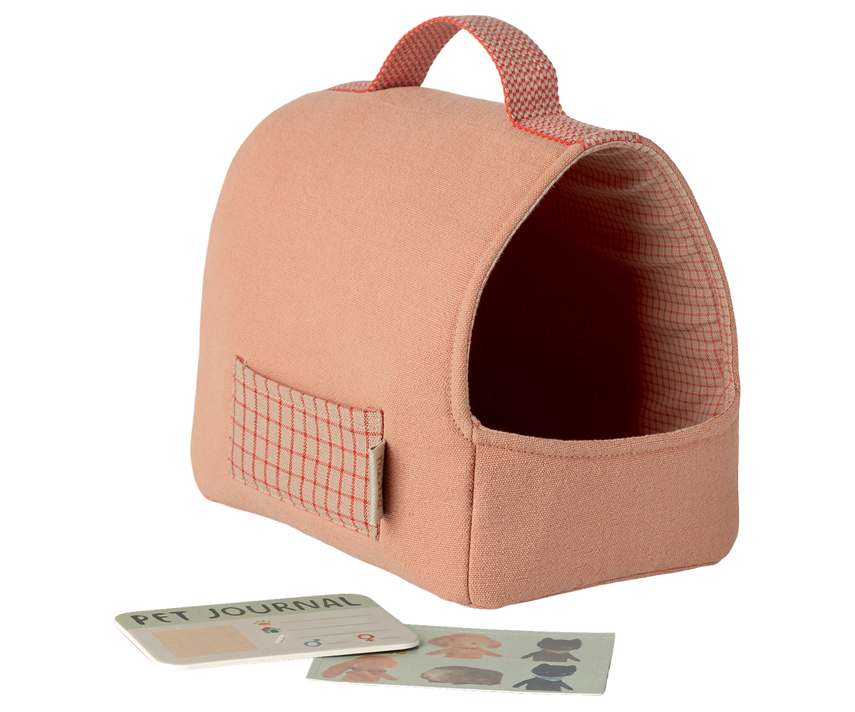 Maileg | Pet carrier, puppy draagmand, coral | 16-6915-00