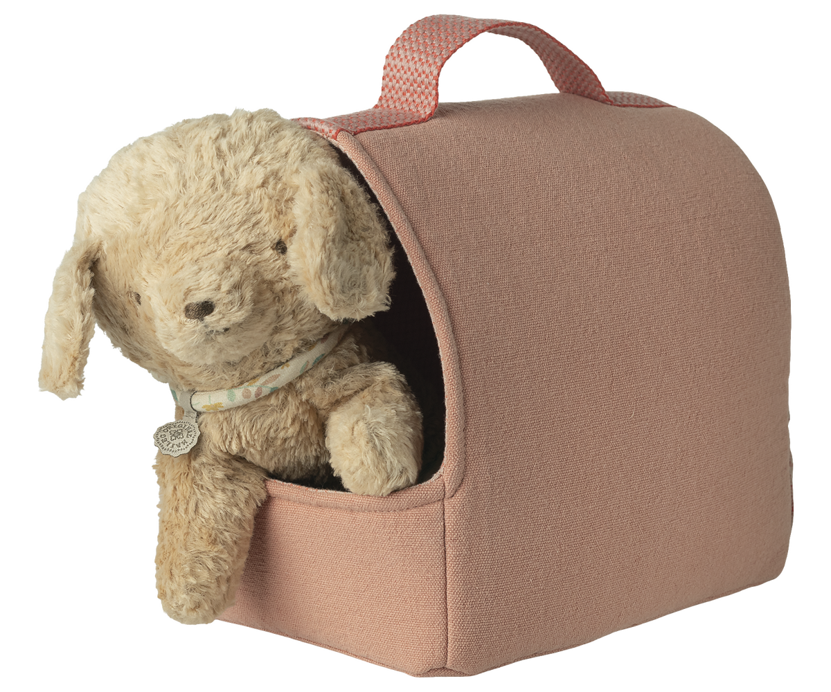 Maileg | Pet carrier, puppy draagmand, coral | 16-6915-00