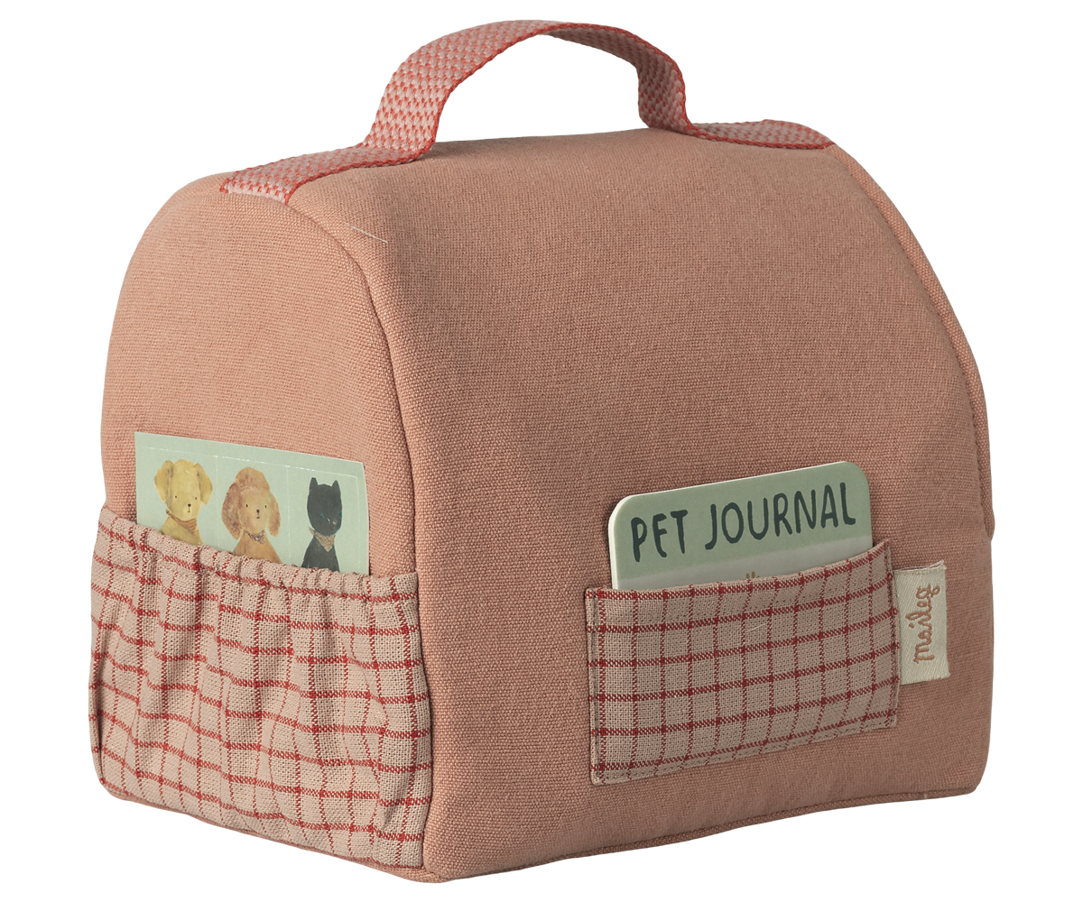 Maileg | Pet carrier, puppy draagmand, coral | 16-6915-00