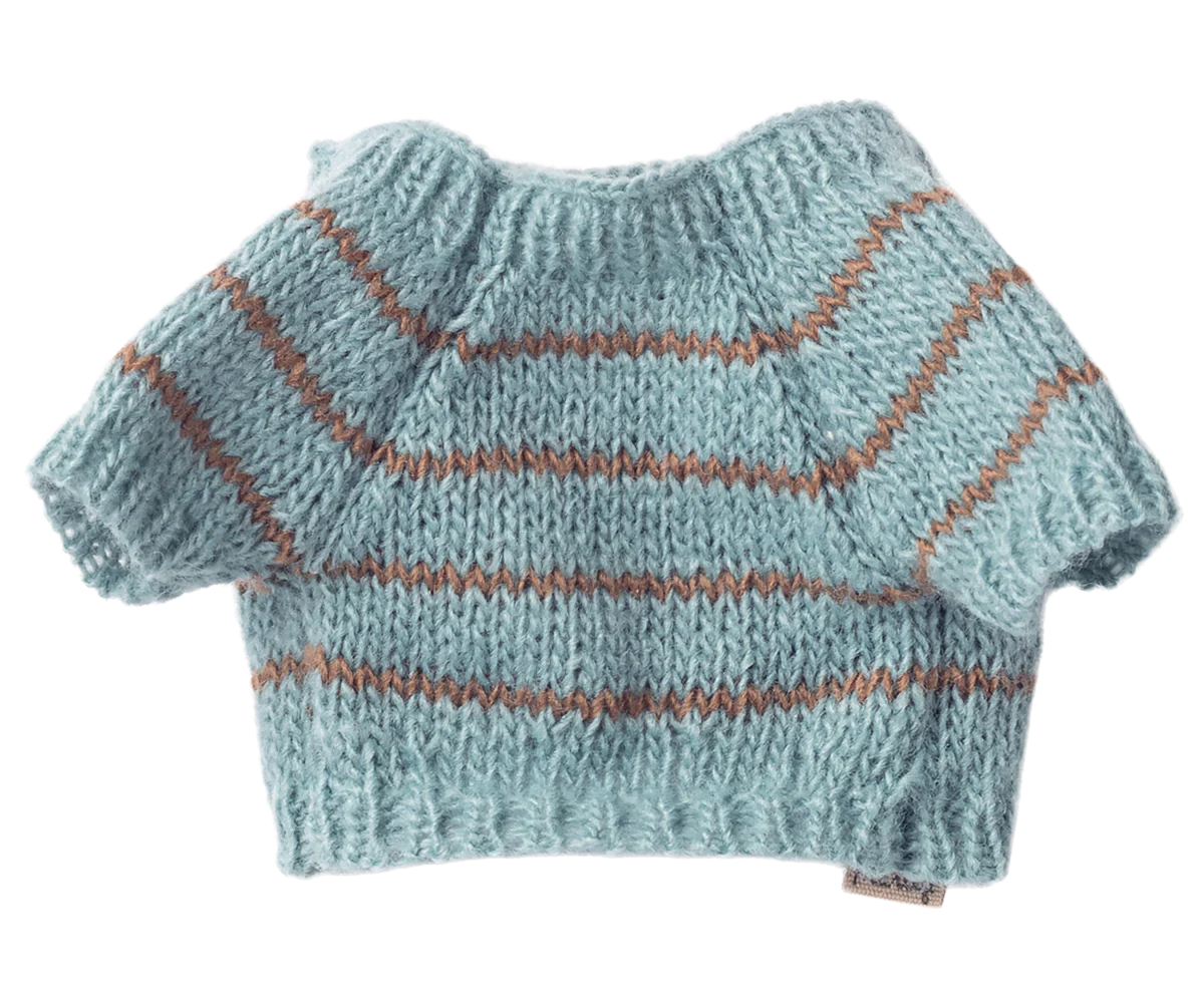 Maileg | Puppy Knitted Sweater Small – Dusty Blue
