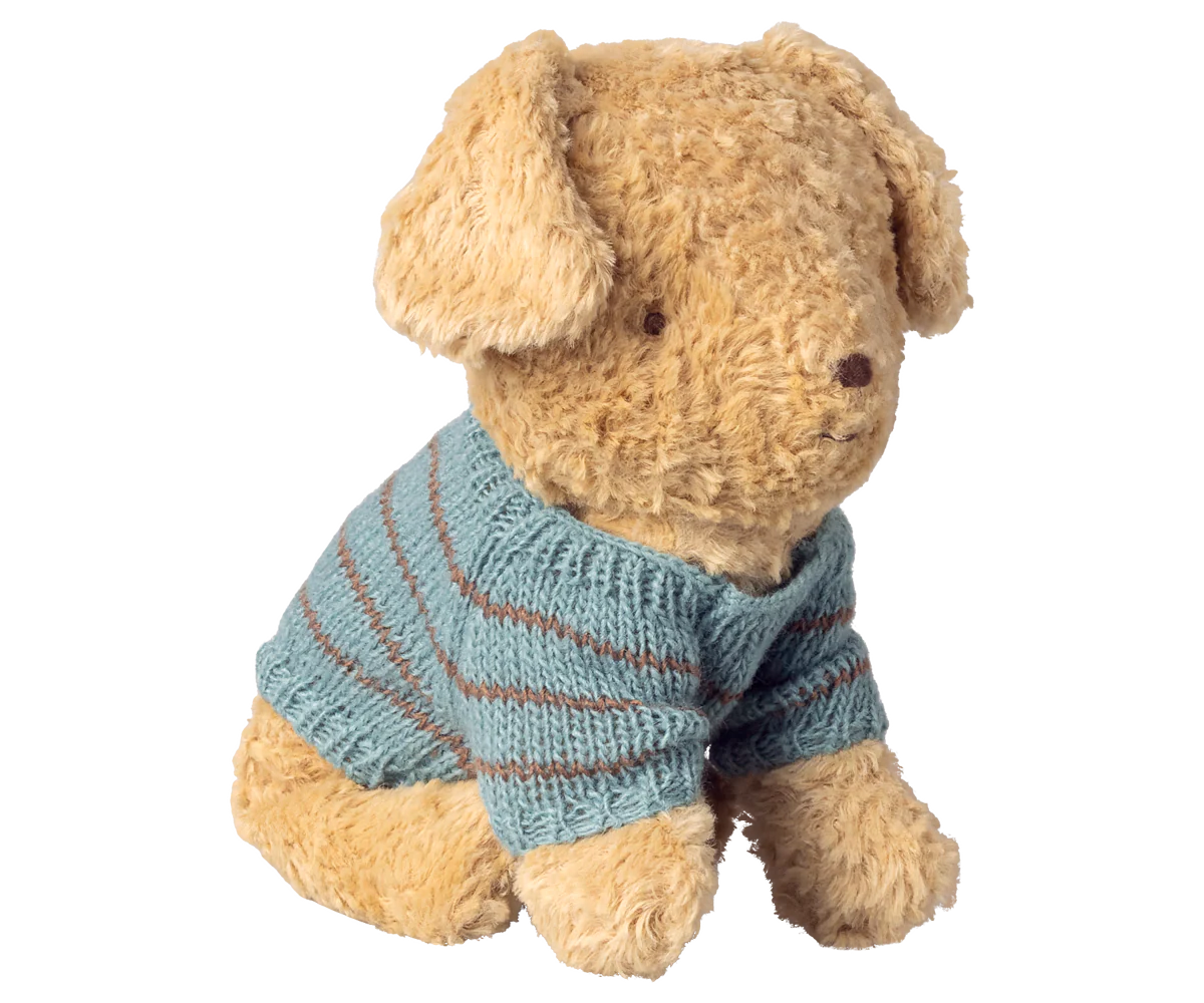 Maileg | Puppy Knitted Sweater Small – Dusty Blue