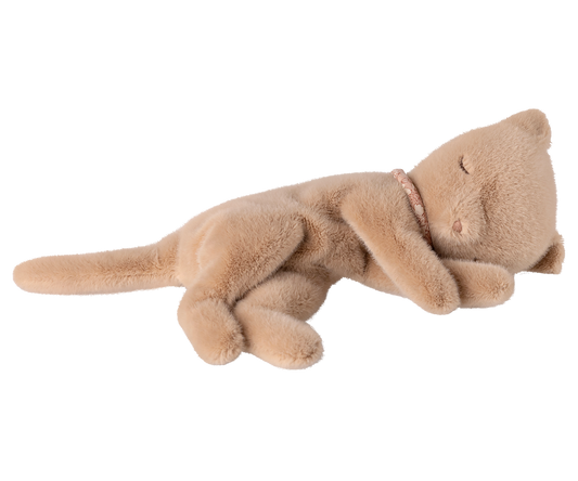 Maileg | Sleeping kitten Plush, cream peach | 16-6995-00