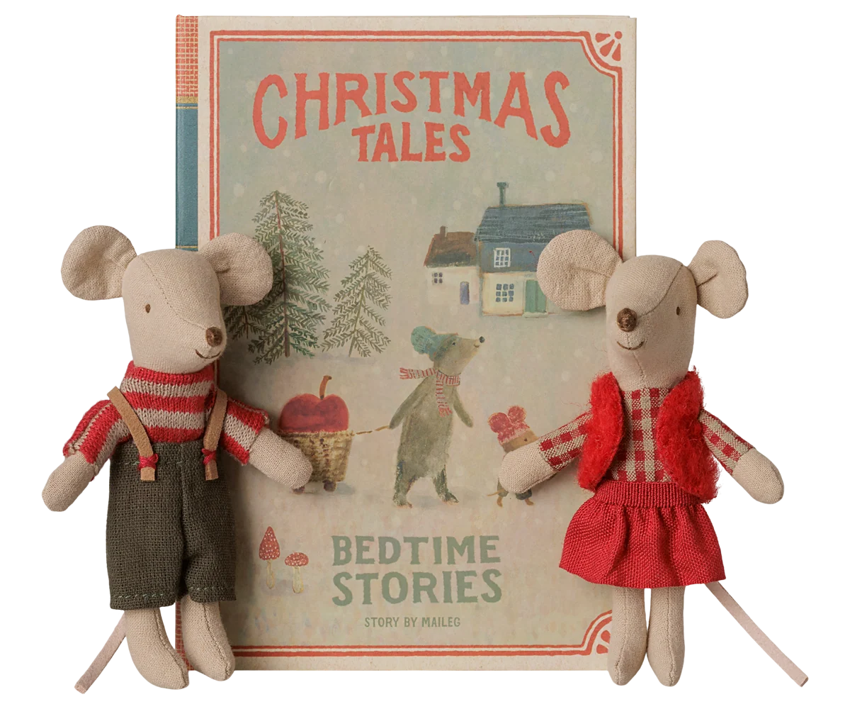 Maileg | Kerst Tweeling Muizen - Little Sister & Brother in Boek