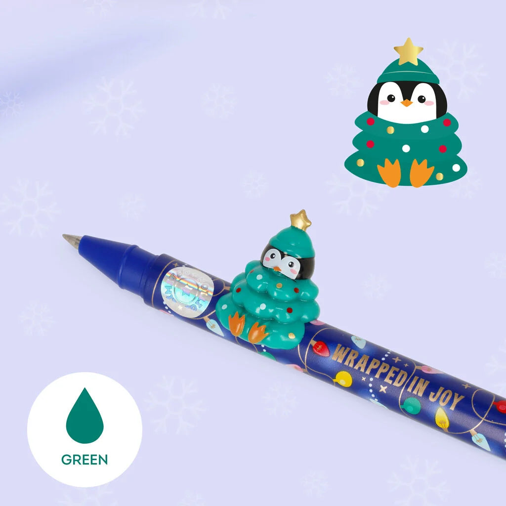 Legami | Kerst Gelpennen Set Teddy Bear & Penguin – Jingle All The Way
