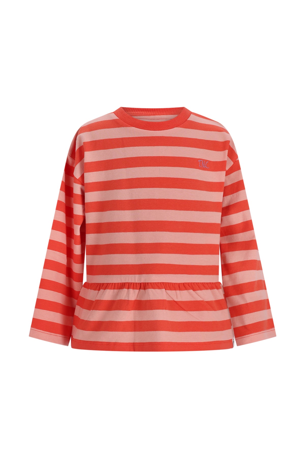 The new chapter | T-shirt Loua red pink stripes - giant steps