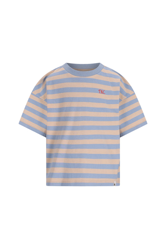 The new chapter | T-shirt Bo - Solshine - Blue beige stripes
