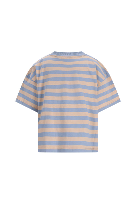 The new chapter | T-shirt Bo - Solshine - Blue beige stripes