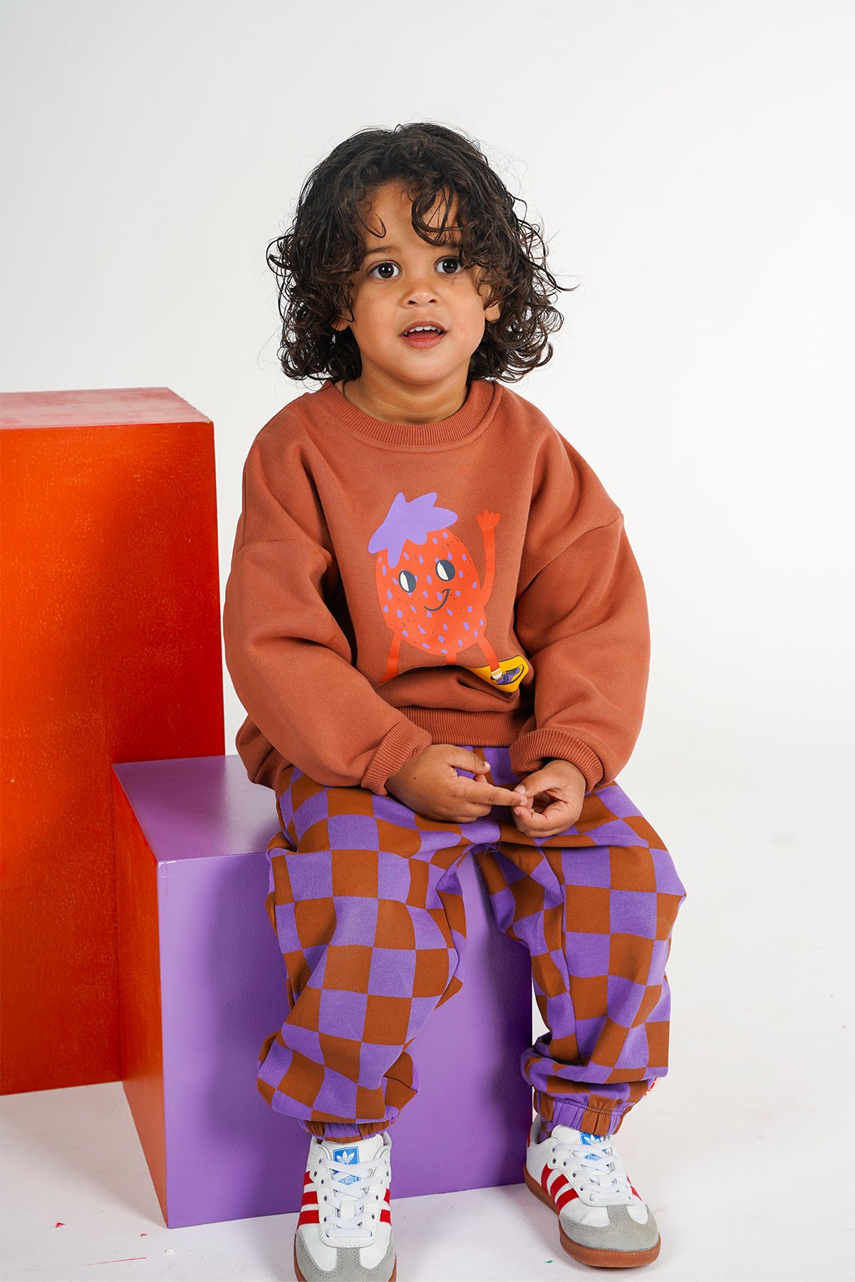 The New Chapter | Wolf sweatpants bordeaux met check