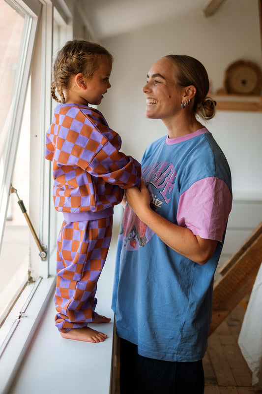 The New Chapter | Wolf sweatpants bordeaux met check