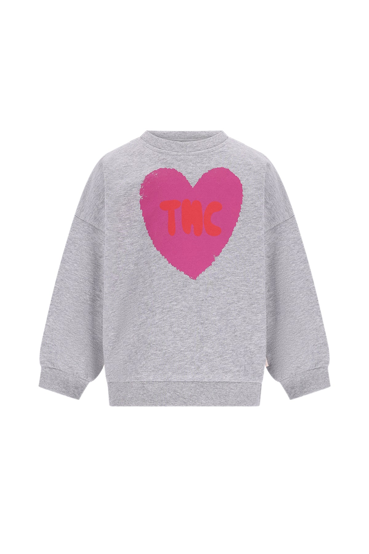 The New Chapter | Billie sweater grijs met roze hart