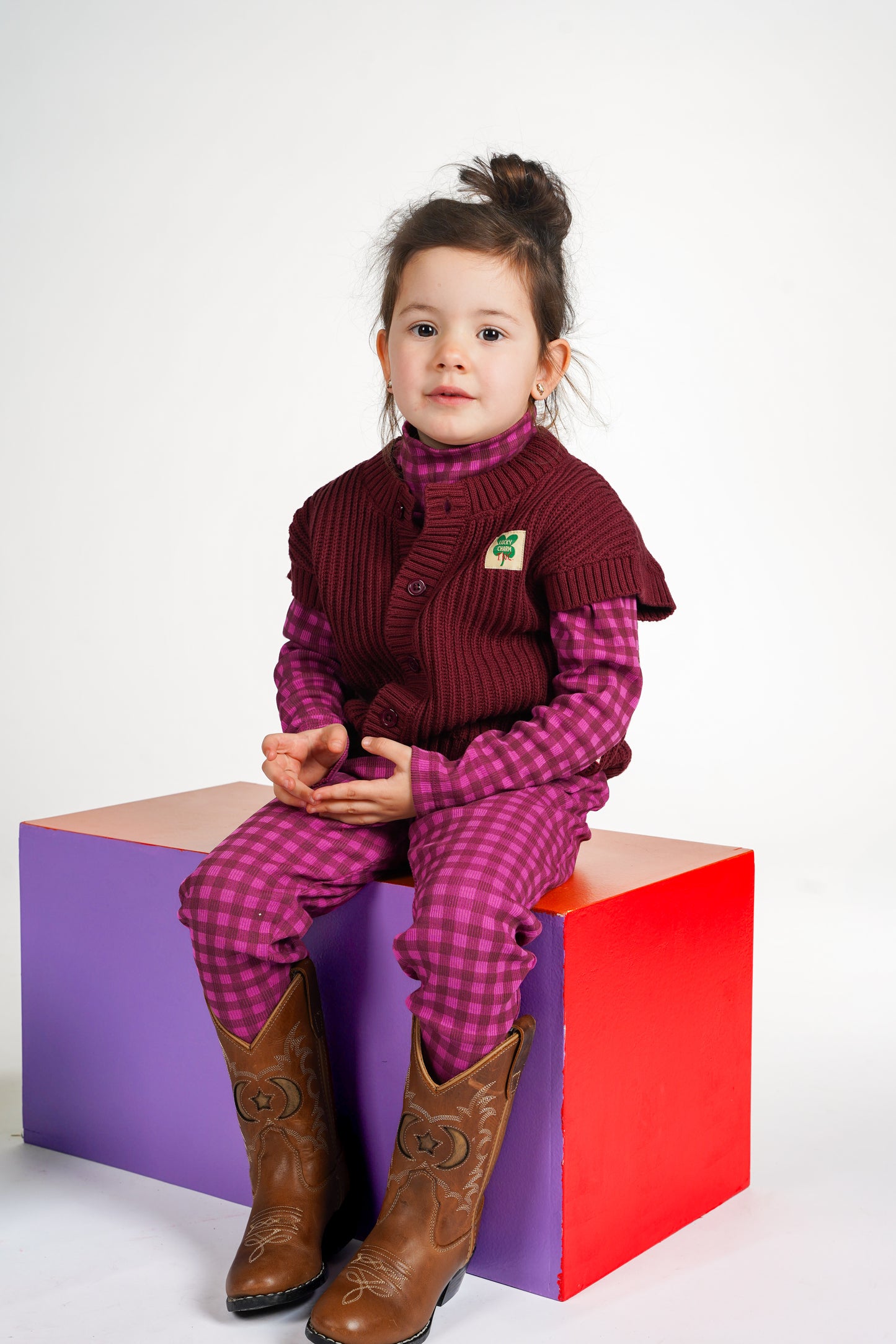 The New Chapter | Zane legging paars geruit