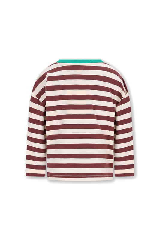 The New Chapter | Lou longsleeve bruin-ecru gestreept