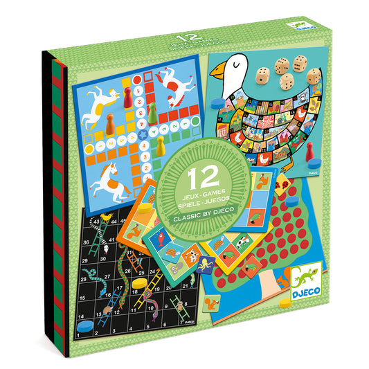 Djeco | classic box 4+ - 12 klassieke bordspellen - DJ05218