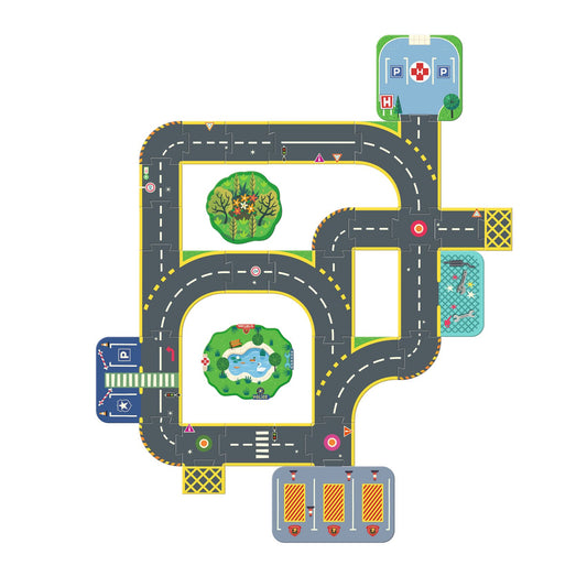 Djeco | Crazy Motors Giant City Vloerpuzzel Stad - DJ05499