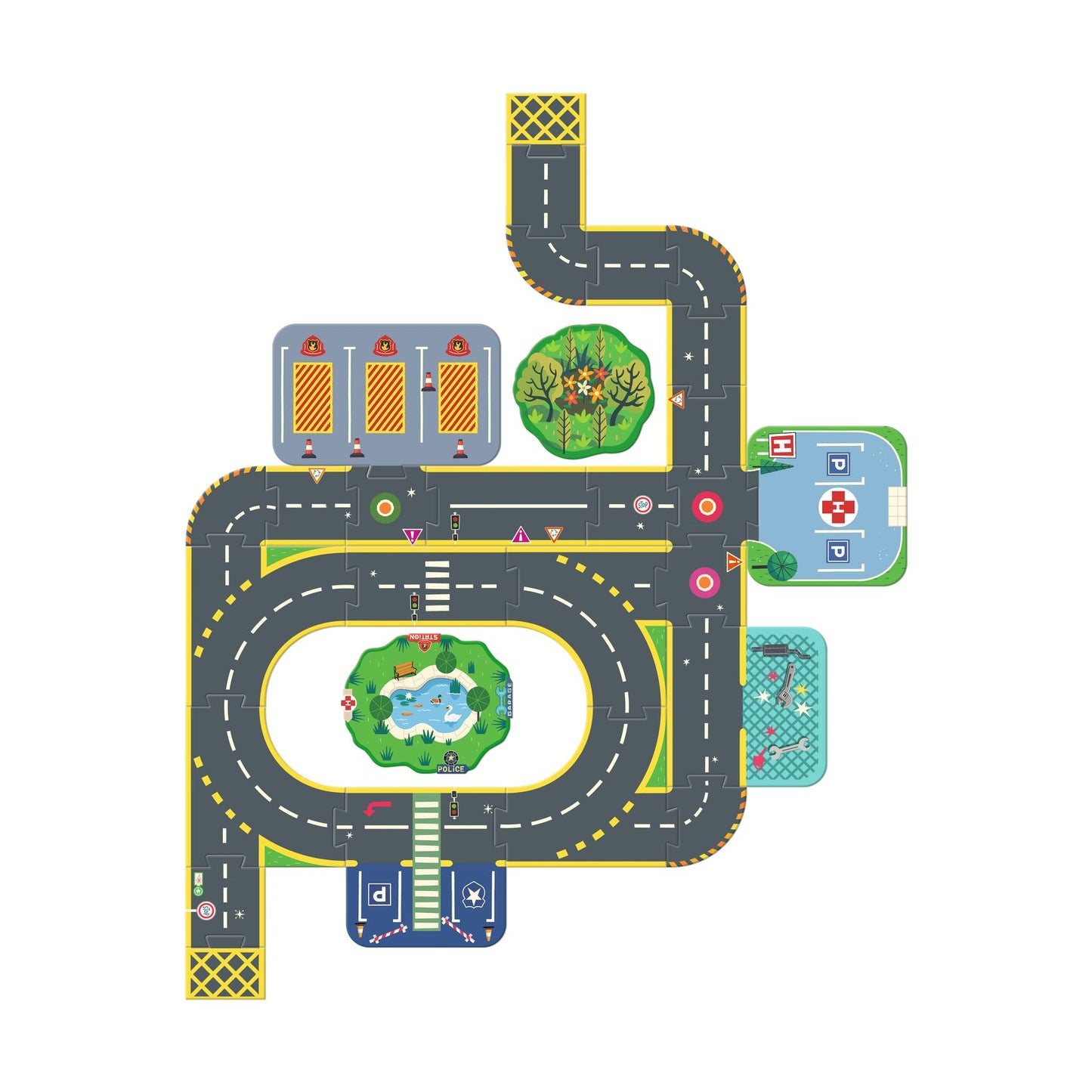 Djeco | Crazy Motors Giant City Vloerpuzzel Stad - DJ05499
