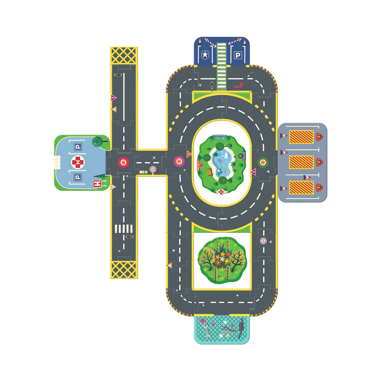 Djeco | Crazy Motors Giant City Vloerpuzzel Stad - DJ05499