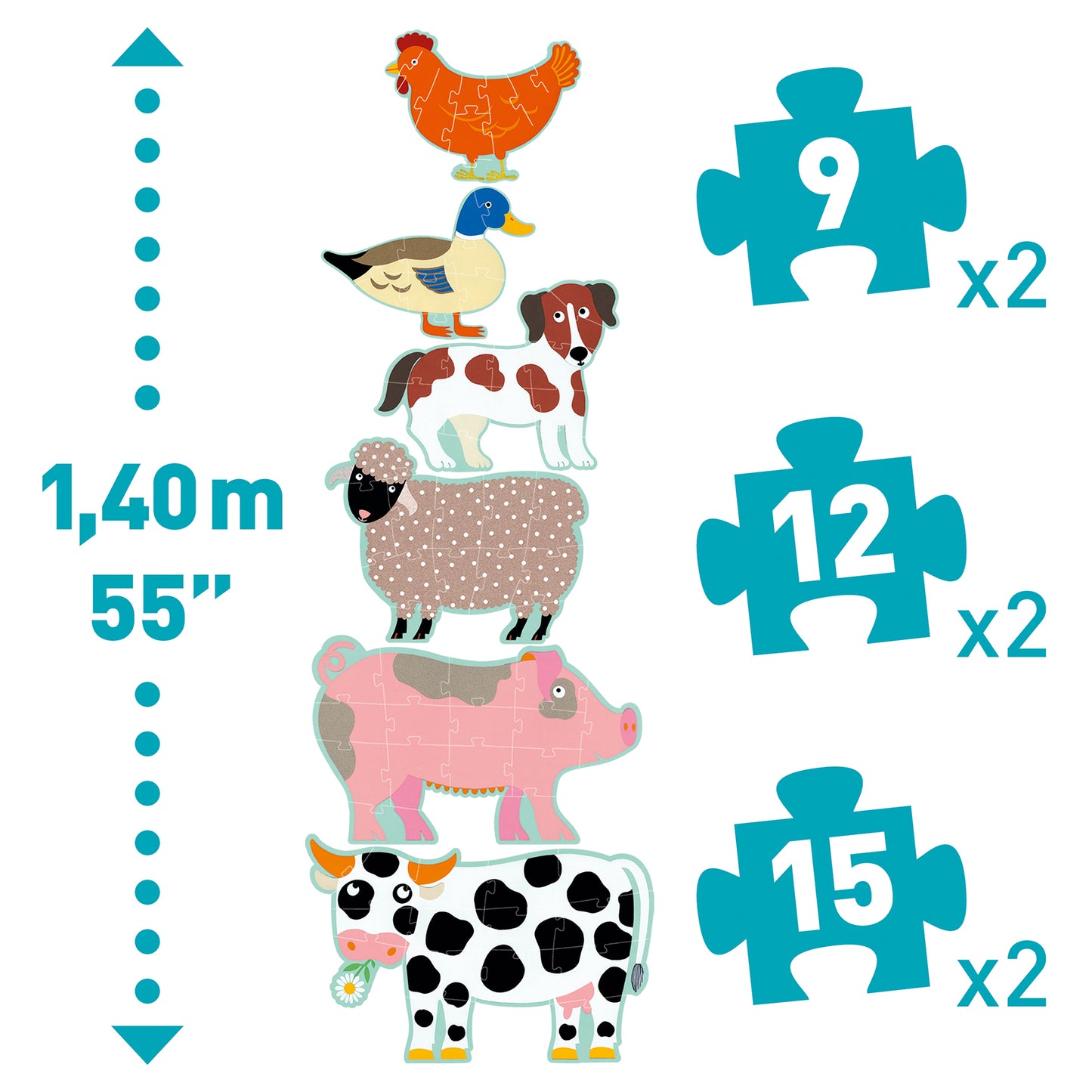 Djeco | puzzel géant honoré and friends