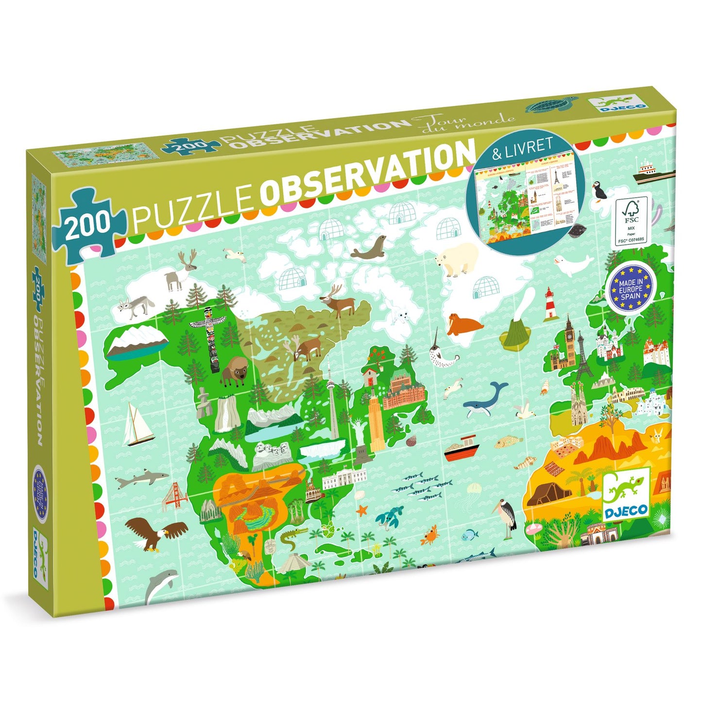 Djeco | puzzel around the world + booklet