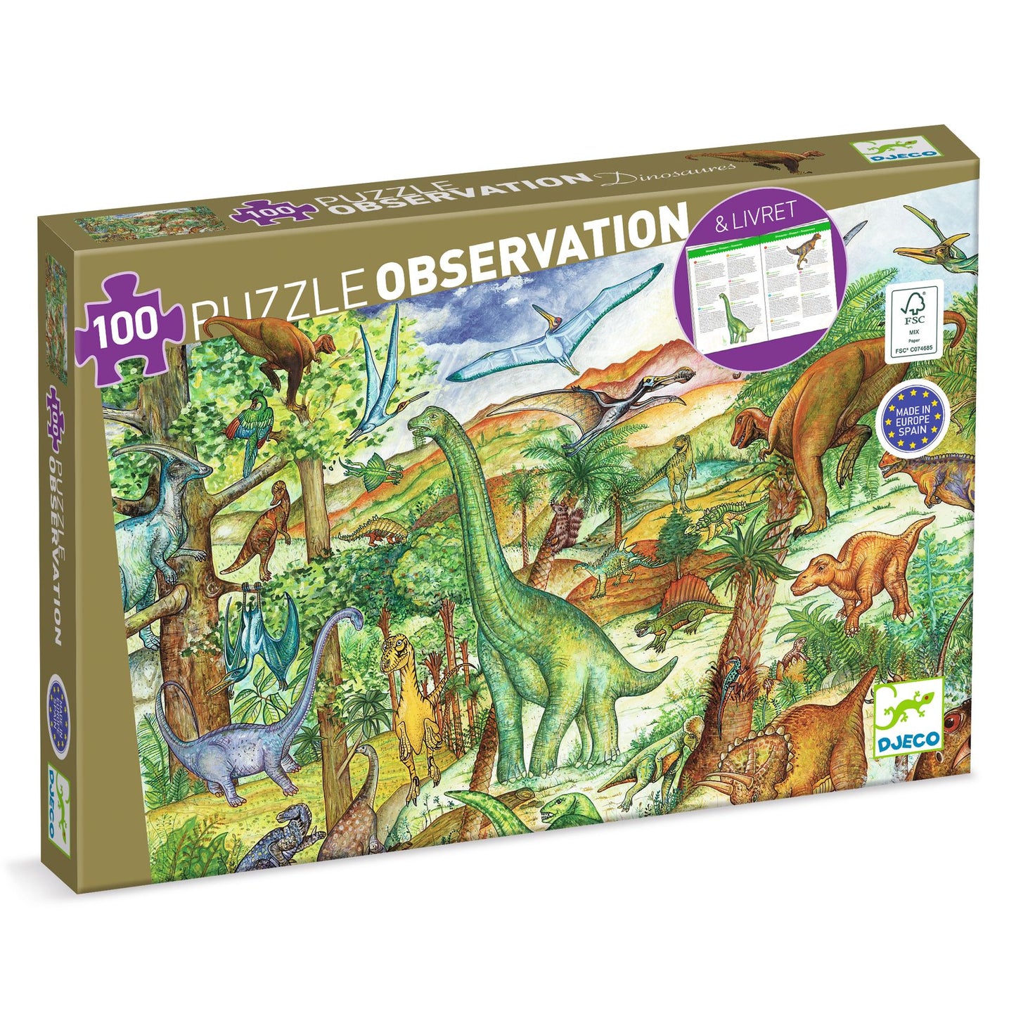 Djeco | puzzel dinosaurs + booklet