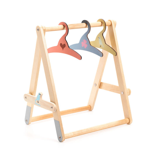 Djeco | pomea houten kledingrek met 3 hangers