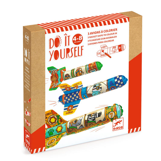 Djeco | Inkleurbare opblaas vliegtuigen - to the sky - DJ07948