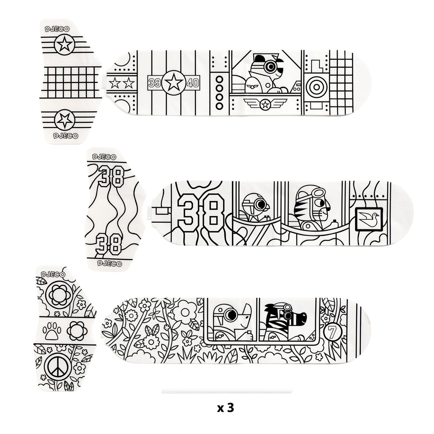 Djeco | Inkleurbare opblaas vliegtuigen - to the sky - DJ07948