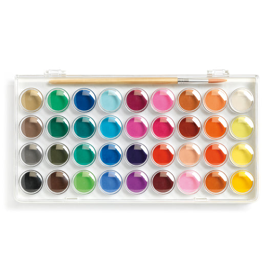 Djeco | Plakkaatverf set 36 kleuren met penseel - DJ08873