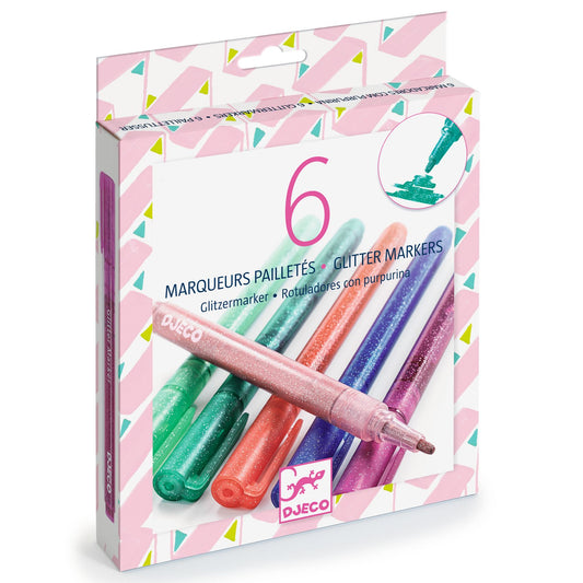 Djeco | Glitterstiften 6 kleuren - sweet - DJ08877