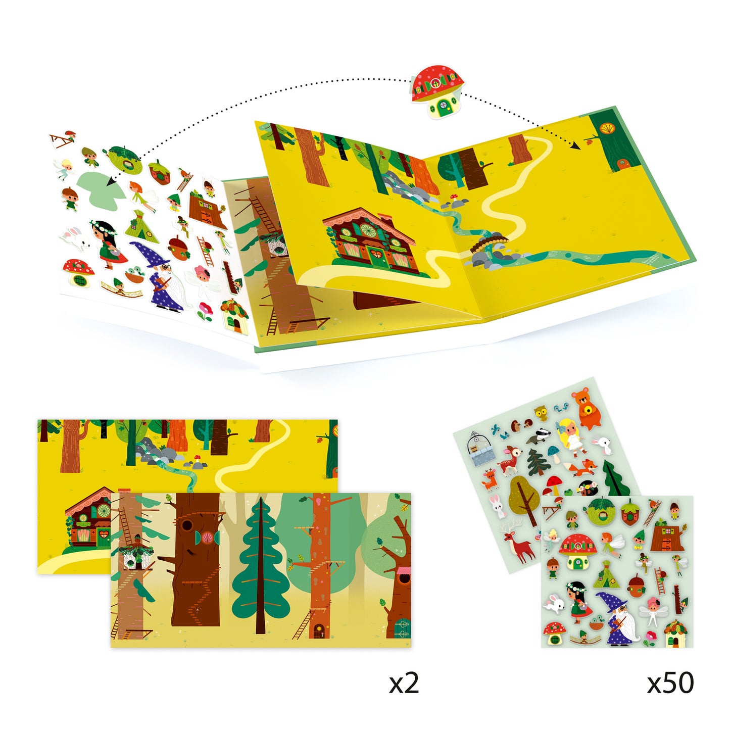 Djeco | Herbruikbare stickers - Het magische bos - DJ08956