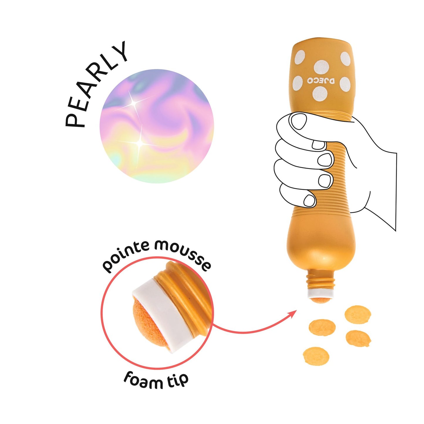 Djeco | Foam stiften - stippelstift - parelmoer - DJ09058