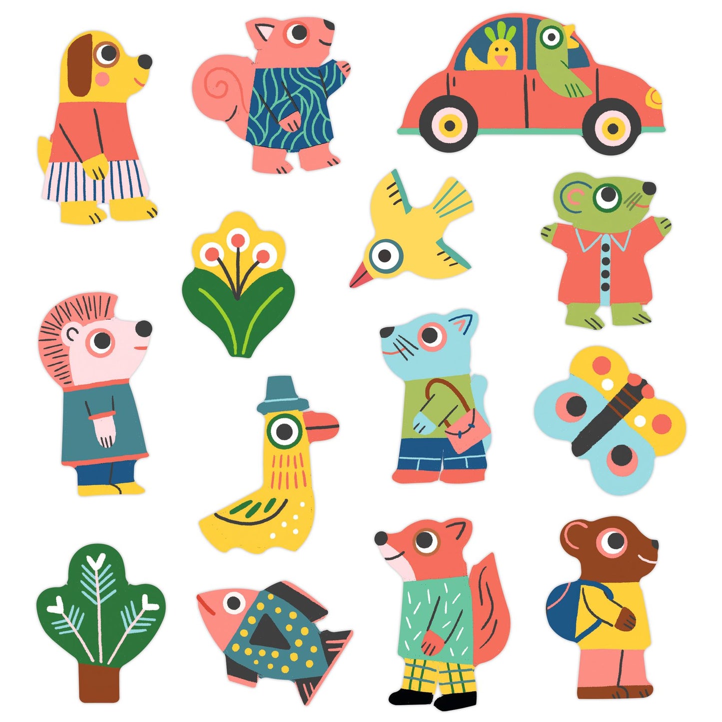 Djeco | Animals | herbruikbare stickers - DJ09071