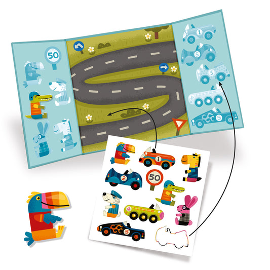 Djeco | Cars | herbruikbare stickers - DJ09073