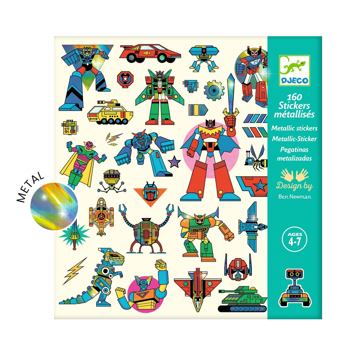 Djeco | Metalic stickers - Robots - DJ09276