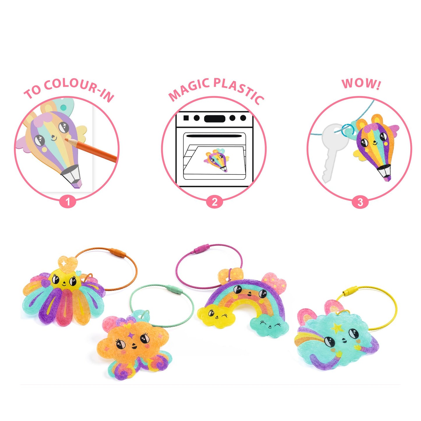 Djeco | Schrink plastic - Kawaii sleutelhangers - DJ09487