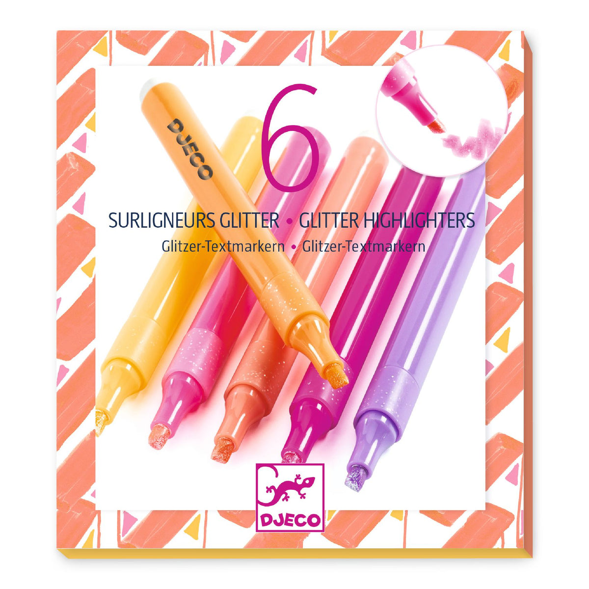 Djeco | 6 Glitter Highlighters Grapefruit - DJ09534