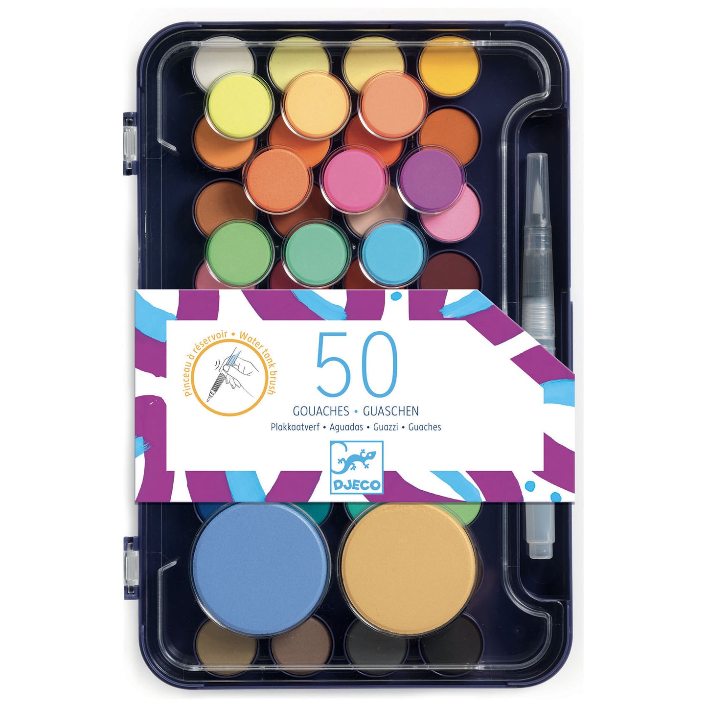 Djeco | Verfset - 53 kleuren & waterpenseel - DJ09784
