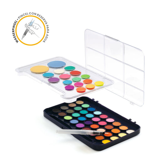 Djeco | Verfset - 53 kleuren & waterpenseel - DJ09784