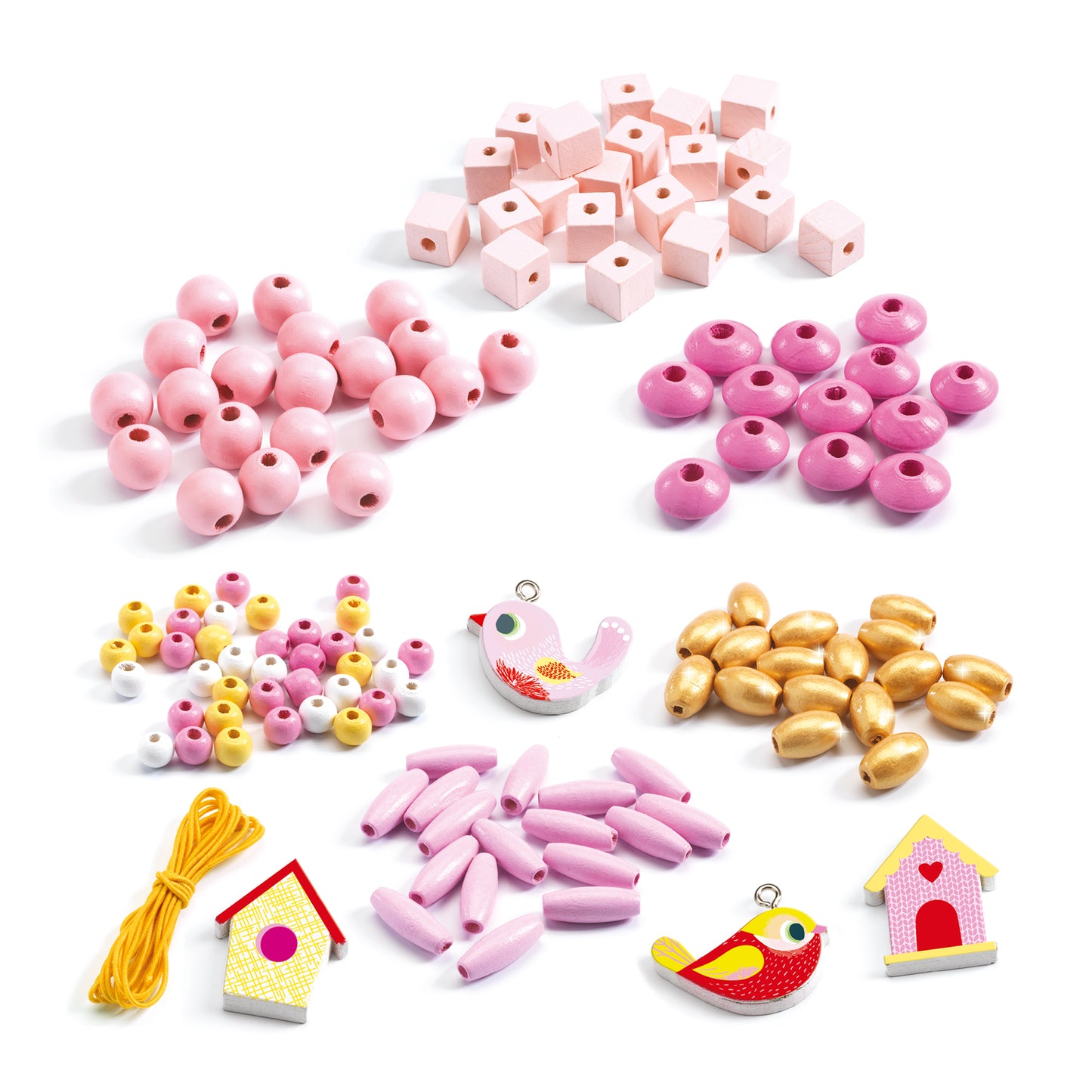 Djeco | Houten kralen set - vogels - DJ09809