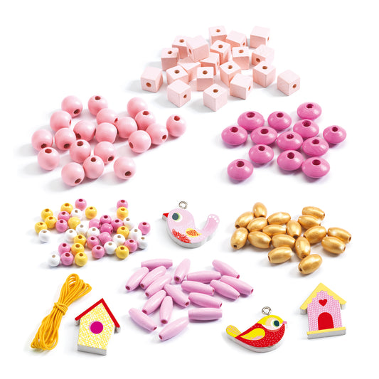 Djeco | Houten kralen set - vogels - DJ09809