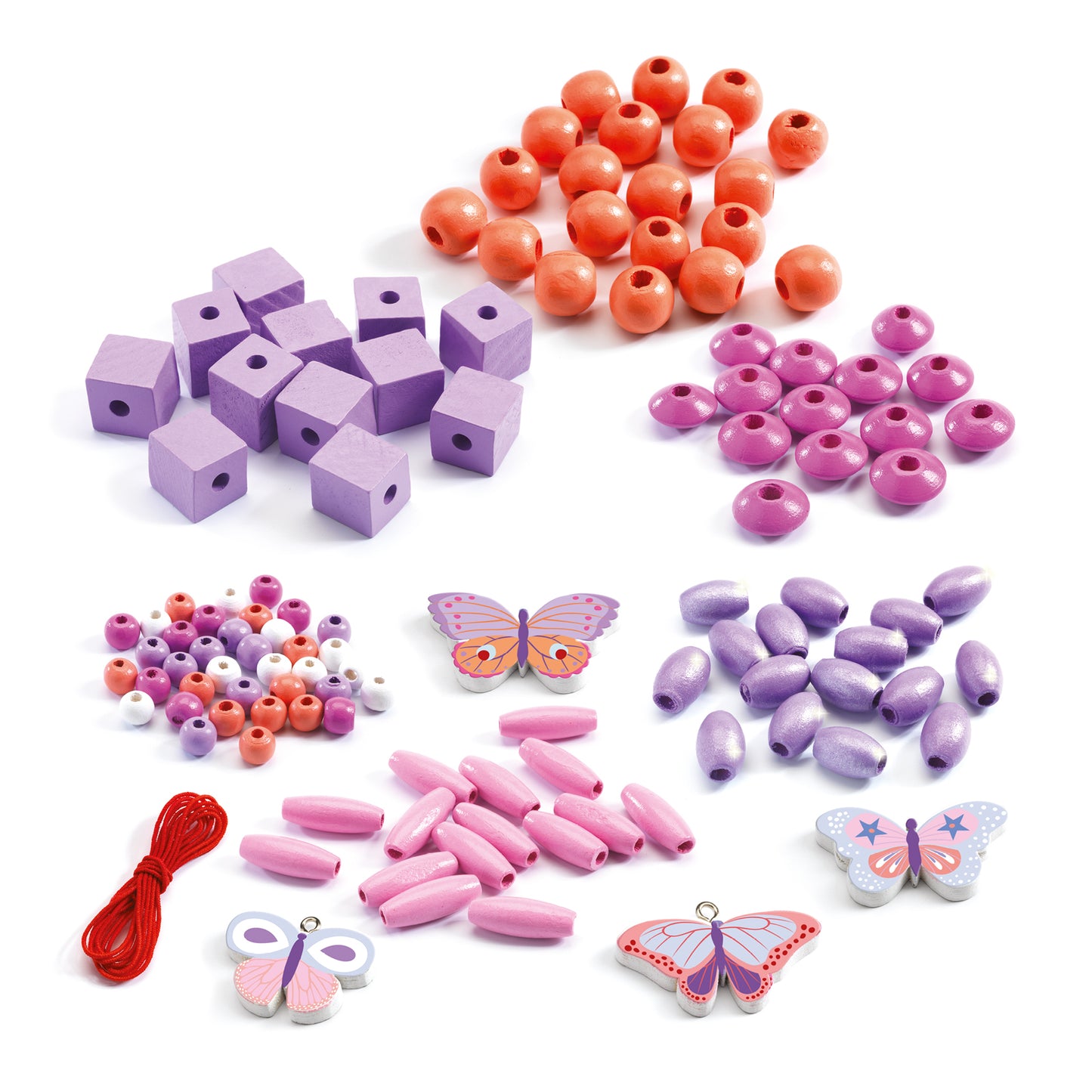 Djeco | Houten kralen set - vlinders - DJ09810