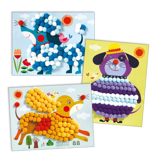 Djeco | PomPom puppies | Pomponcollage | collages maken - DJ09867