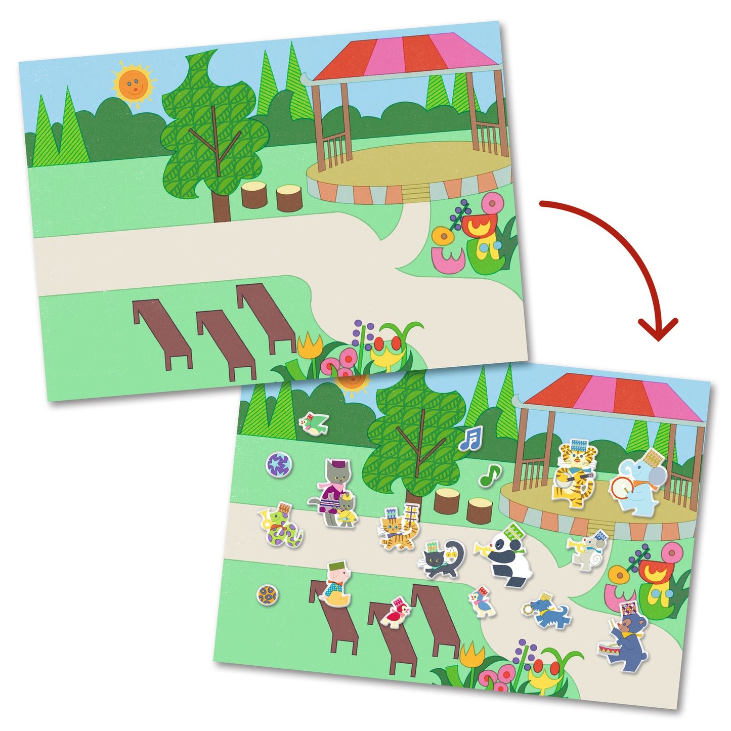Djeco | Fanfare | herbruikbare stickers - DJ09947